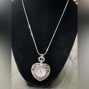 Antique Sterling Silver Watch Pendant by Gianello Necklace 18”